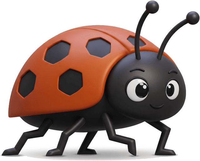 The orange LedgerBug ladybug